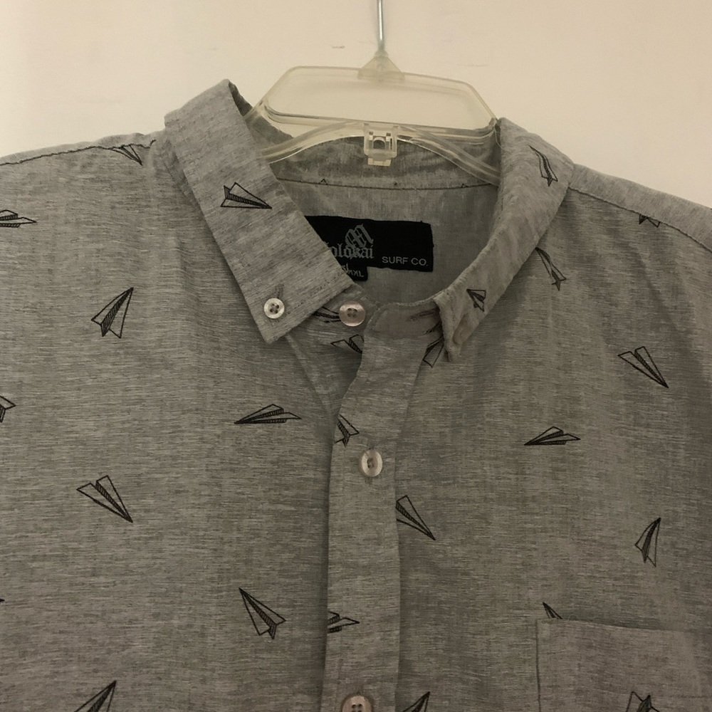 Grey button down shirt